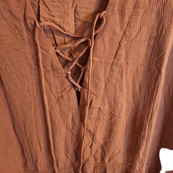 Anthropologie Just Female Womens Rust Strappy Midi Dress Size M - Picture 3 of 10